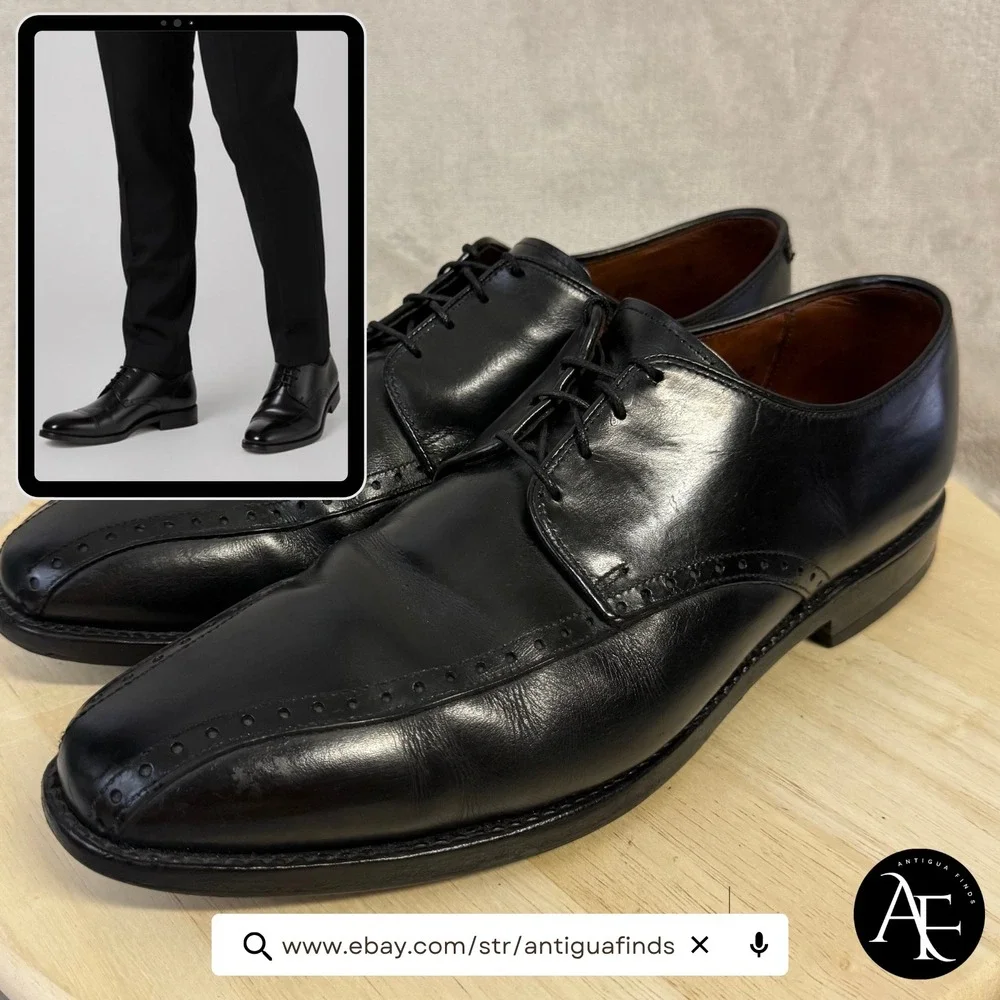 Allen Edmonds Wendell Black Leather Split Toe Derby Dress Shoes Mens 11 D 5708